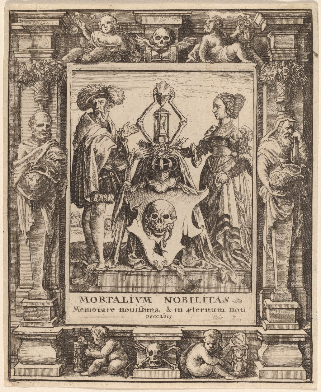 Ölümün Arması by Wenceslaus Hollar after Hans Holbein the Younger after Abraham van Diepenbeeck