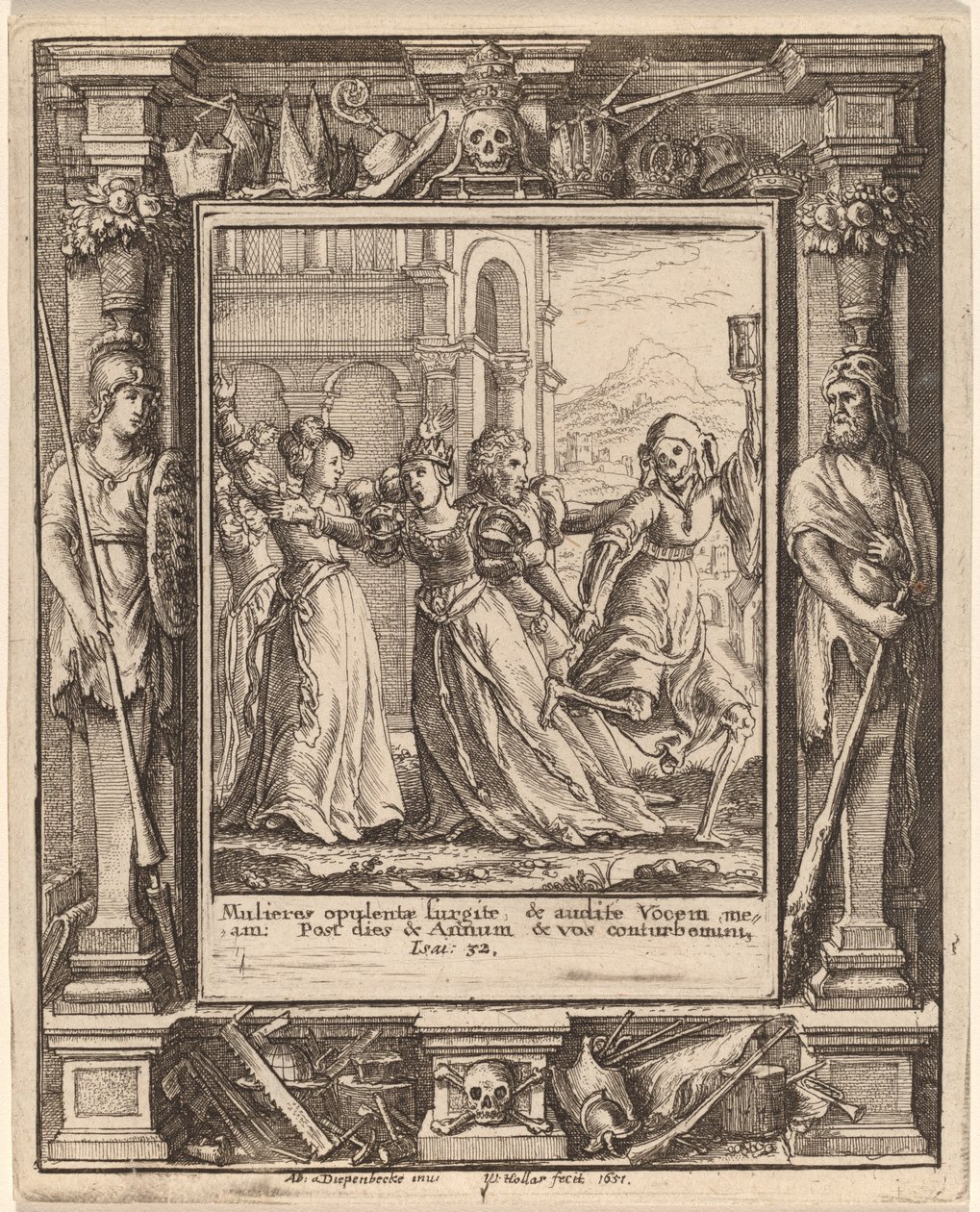 Kraliçe by Wenceslaus Hollar after Hans Holbein the Younger after Abraham van Diepenbeeck