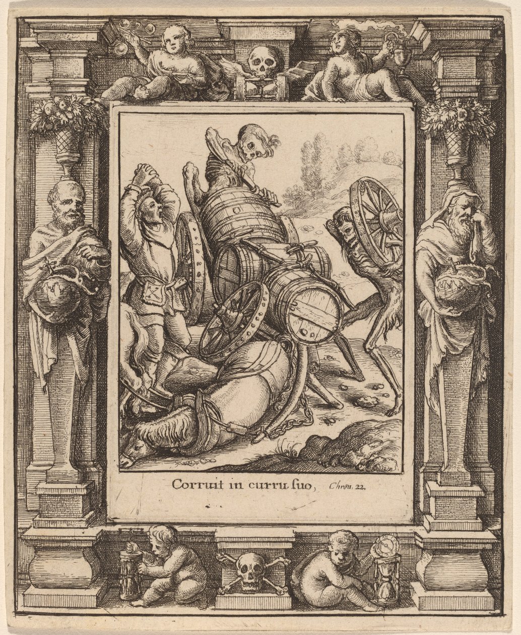vagon by Wenceslaus Hollar after Hans Holbein the Younger after Abraham van Diepenbeeck