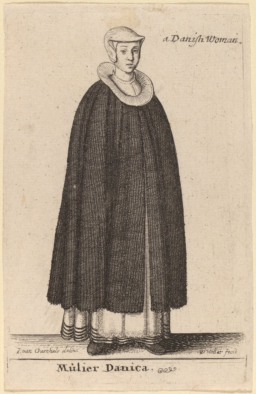 Danimarkalı kadın by Wenceslaus Hollar after Hendrik J. van Craenhals