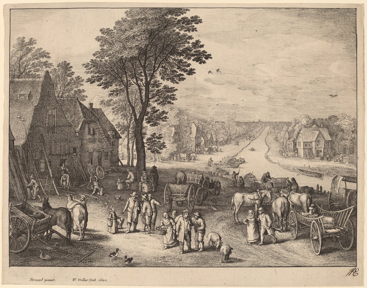 Kanal by Wenceslaus Hollar after Pieter Brueghel the Younger