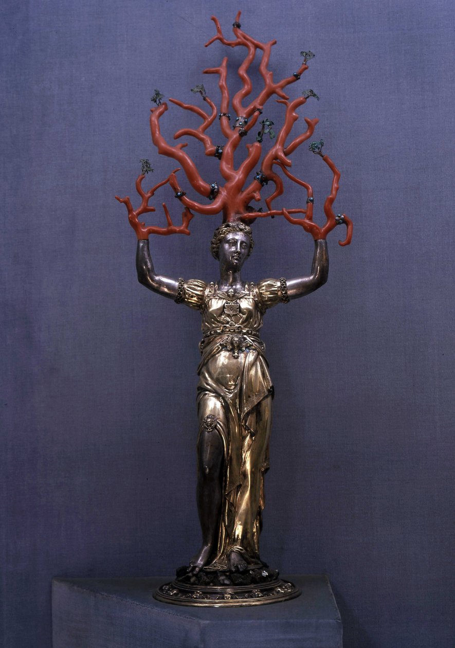 Defne, altın gümüş ve mercana dönüşen Daphne, tavırcılık, Wentzel Jamnitzer by Wenzel I Jamnitzer