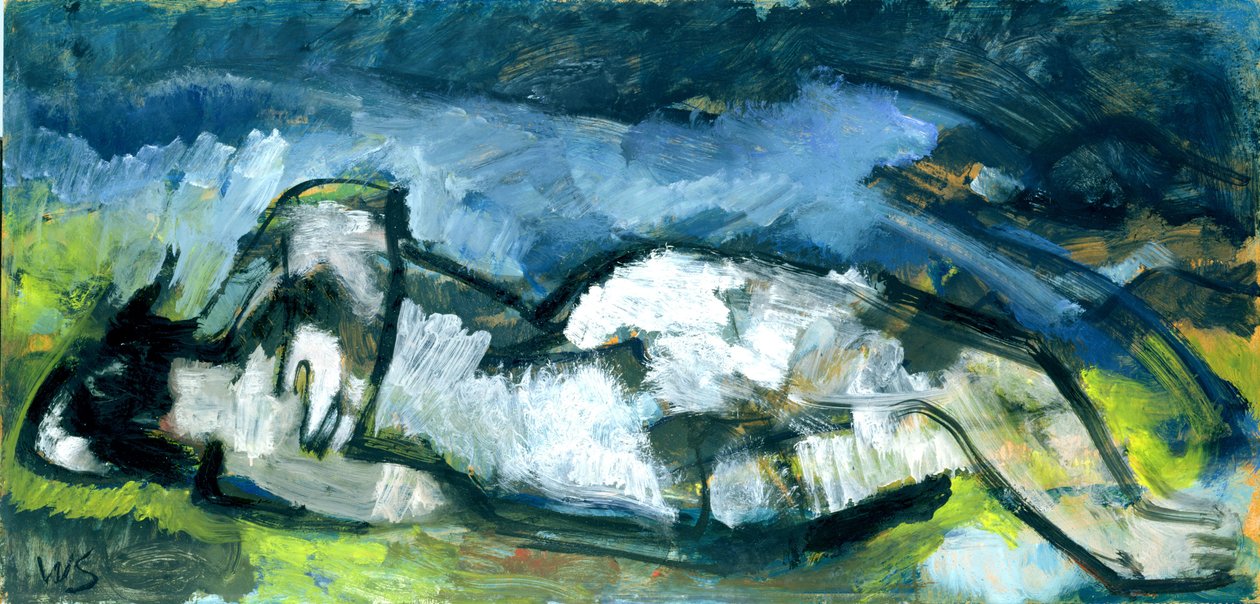 Gece, 1961 (panelde yağ ve tempera) by Werner Scholz
