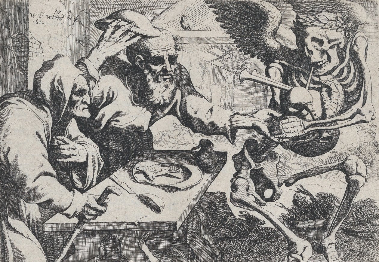 Yaşlı Çift ve Gaydalı Ölüm, 1612. by Werner Jacobsz. van den Valckert