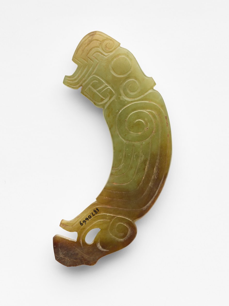 Kuş şeklinde kolye (pei), MÖ 1000-900 civarı (yeşim taşı, nefrit) by Western Zhou Dynasty Chinese School