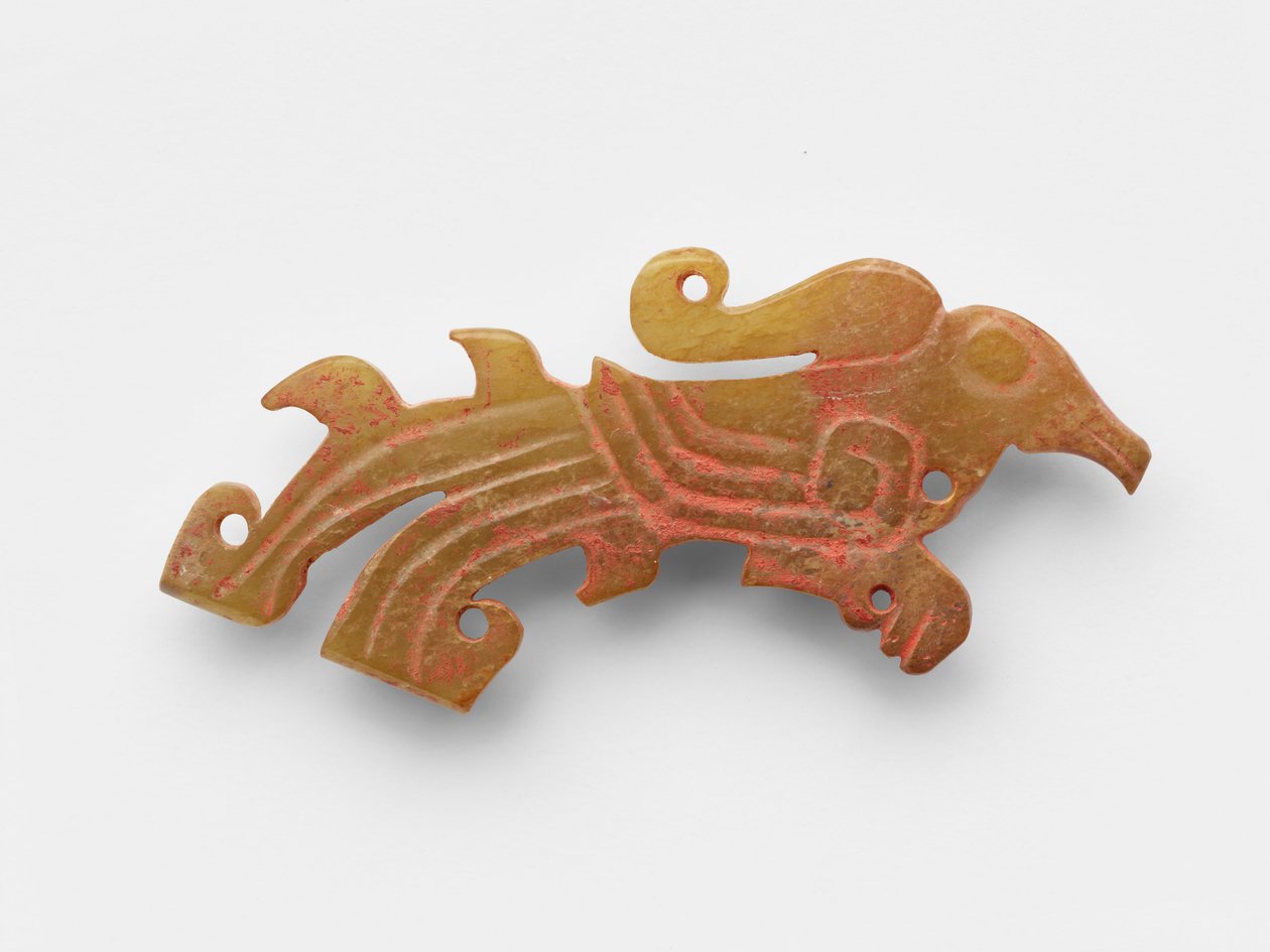 Kuş şeklinde kolye, MÖ 1050-c.950 civarı (yeşim taşı, nefrit) by Western Zhou Dynasty Chinese School