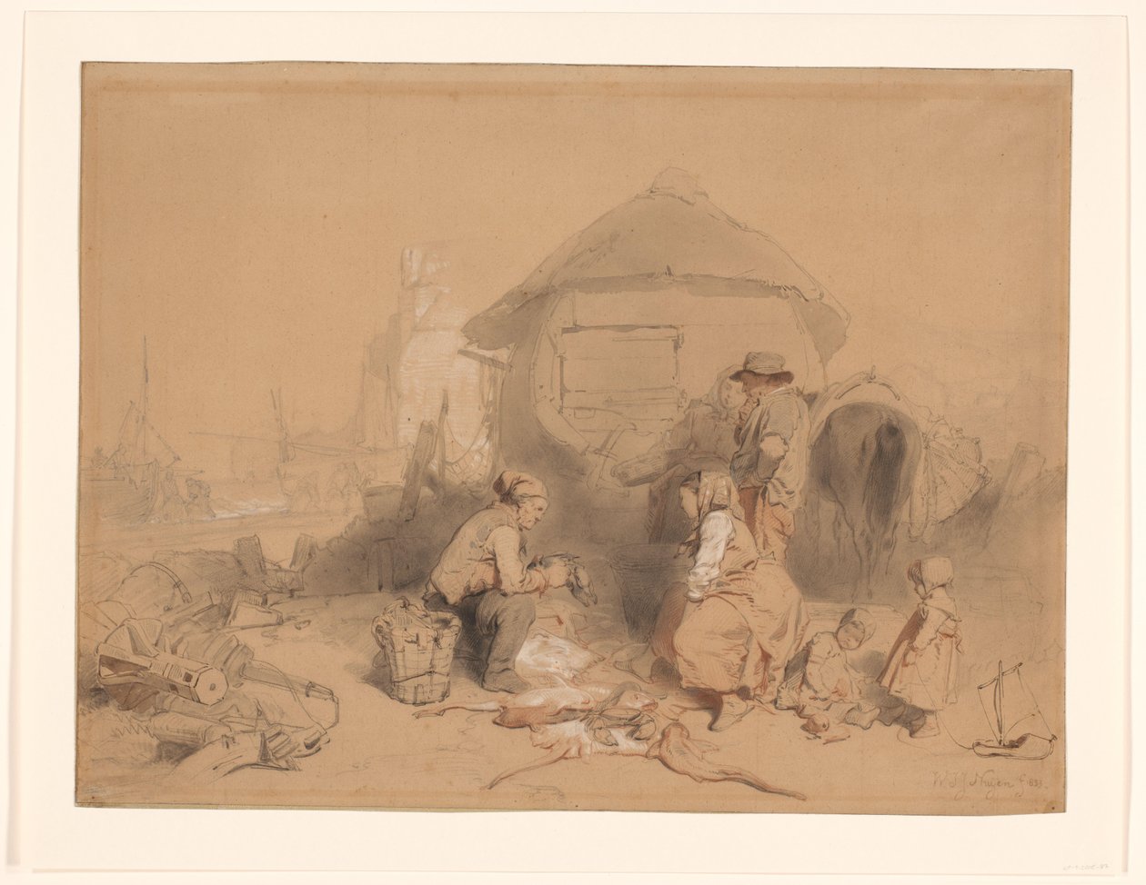 Dönüştürülmüş bir teknede sahilde konuşma by Wijnand Nuijen (signed by artist)