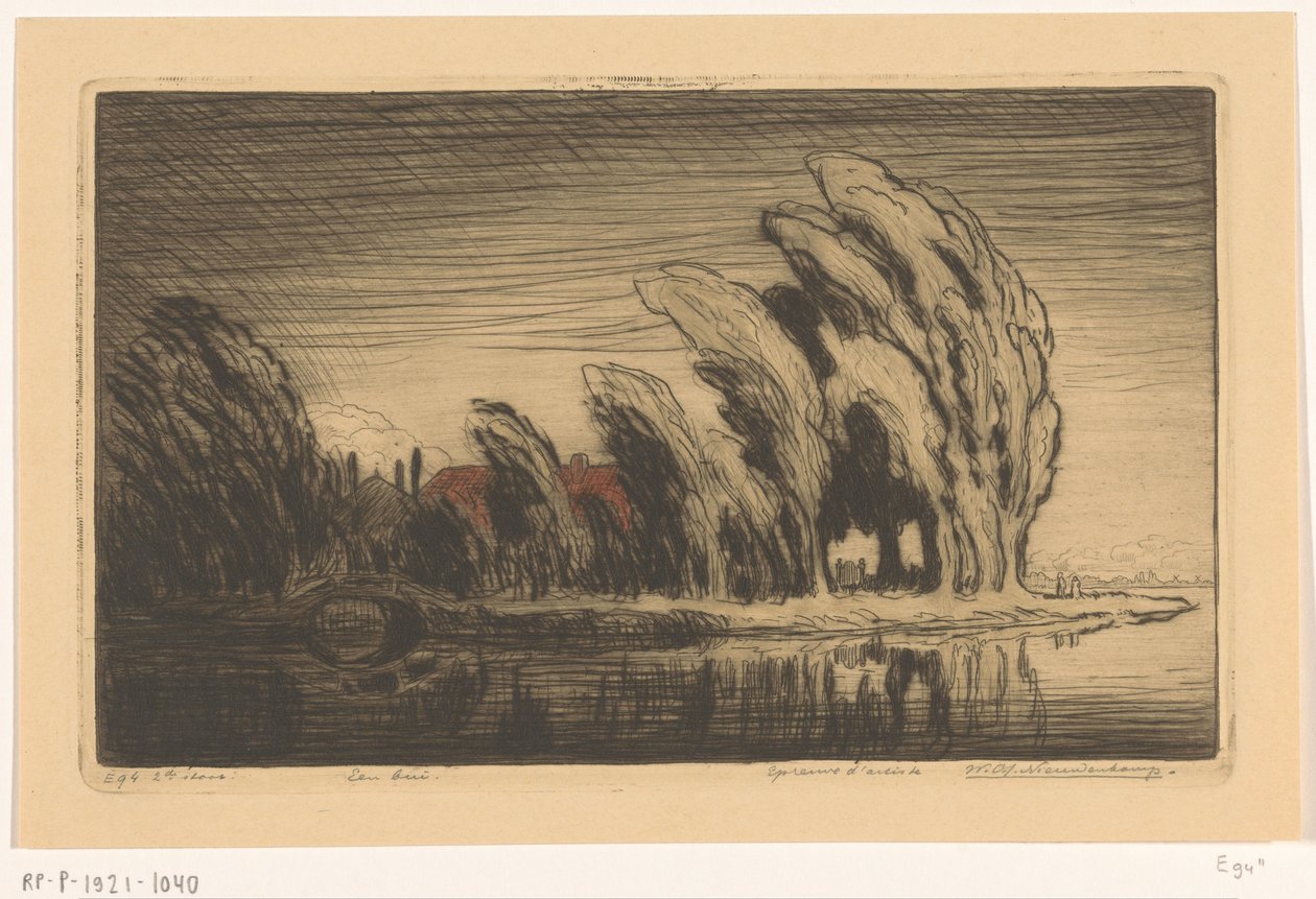 Bir fırtınada su üzerinde çiftlik Bir Fırtına (orijinal başlık) by Wijnand Otto Jan Nieuwenkamp (signed by artist)