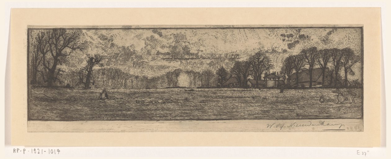 Santpoort yakınlarındaki Çiftlik (orijinal başlık) by Wijnand Otto Jan Nieuwenkamp (signed by artist)