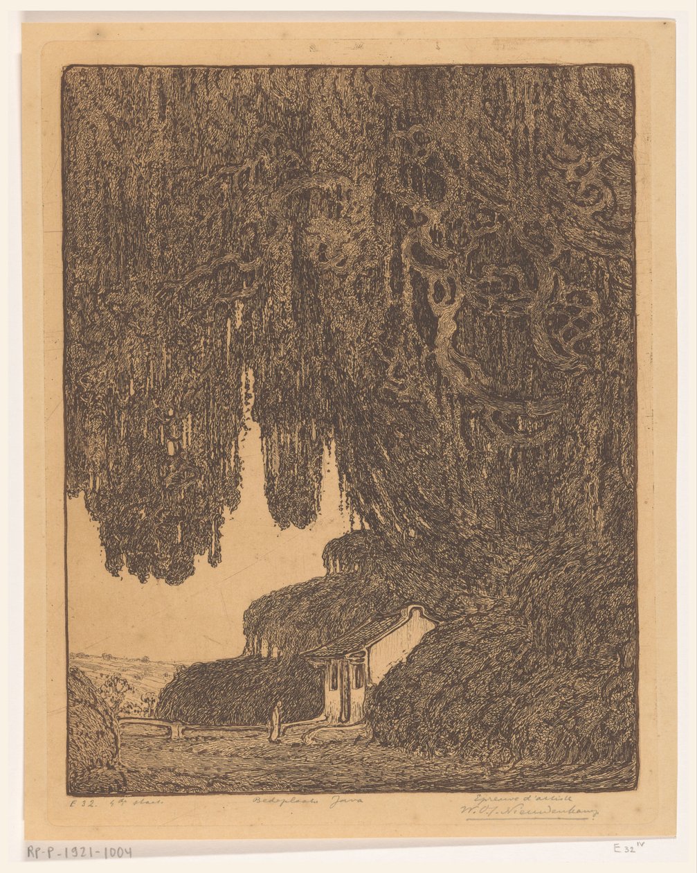 Java Çin ibadethanesinde Semarang yakınlarındaki Çin şapeli (orijinal başlık) by Wijnand Otto Jan Nieuwenkamp (signed by artist)