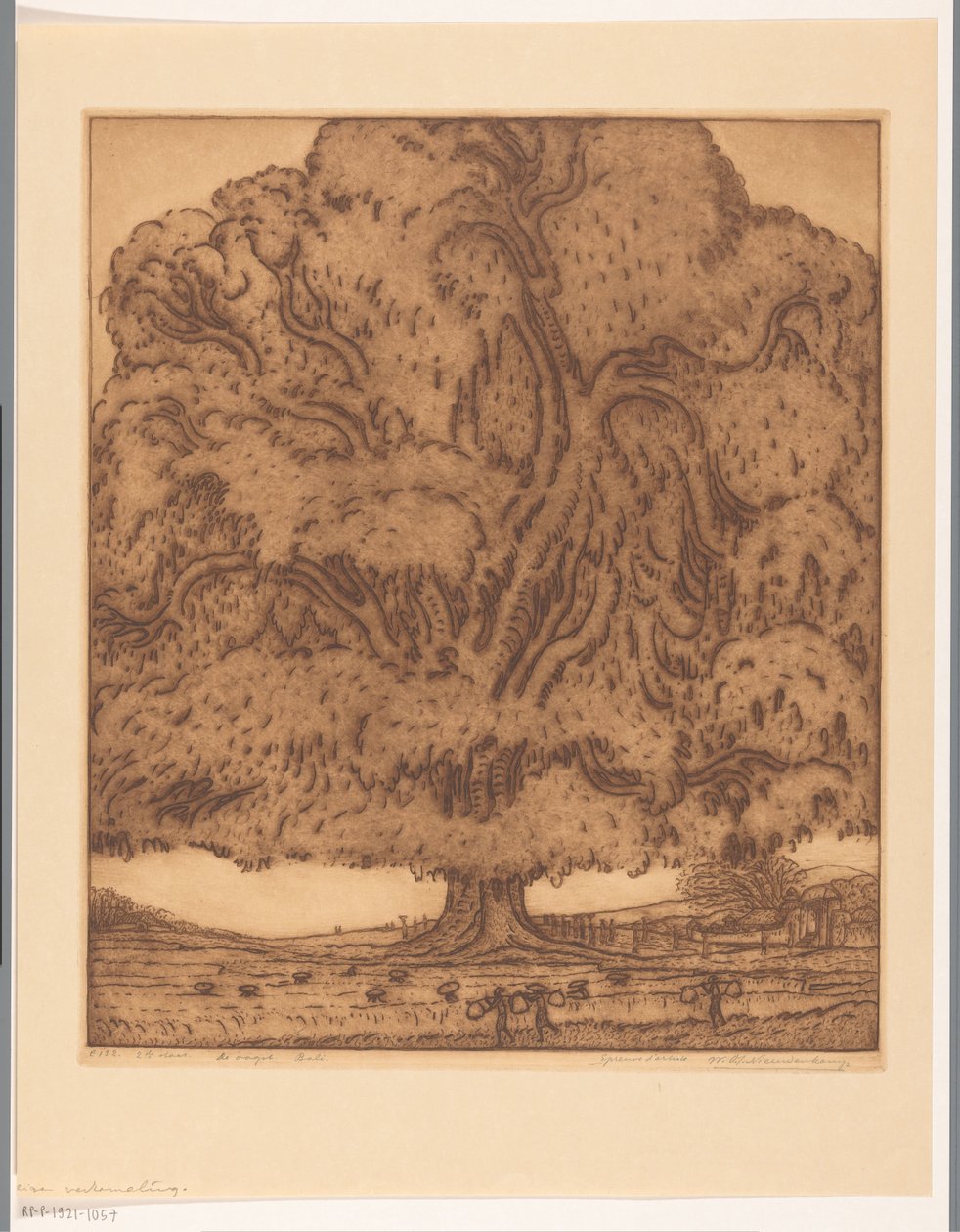 Hasat, Bali (nesnedeki orijinal başlık) by Wijnand Otto Jan Nieuwenkamp (signed by artist)