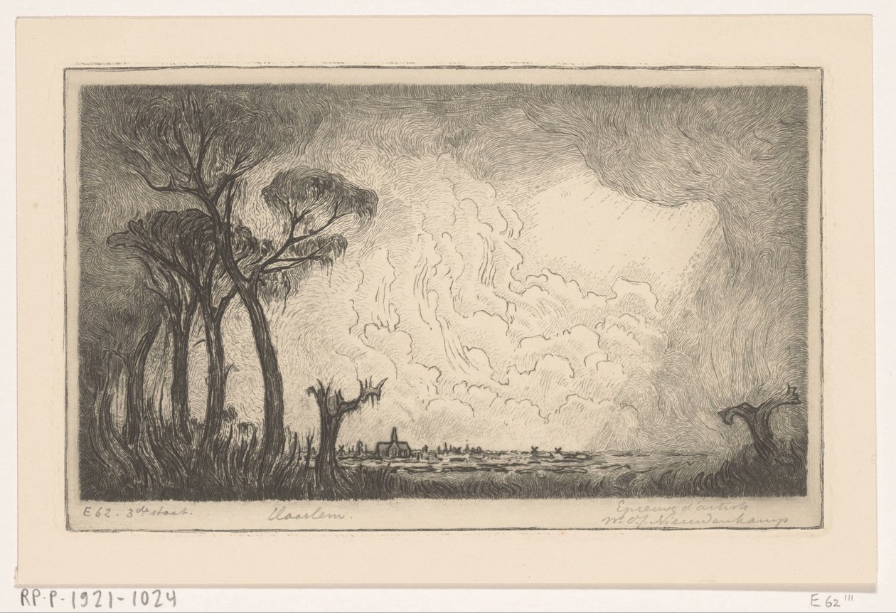 Haarlem'in görünümü (orijinal başlık) by Wijnand Otto Jan Nieuwenkamp (signed by artist)