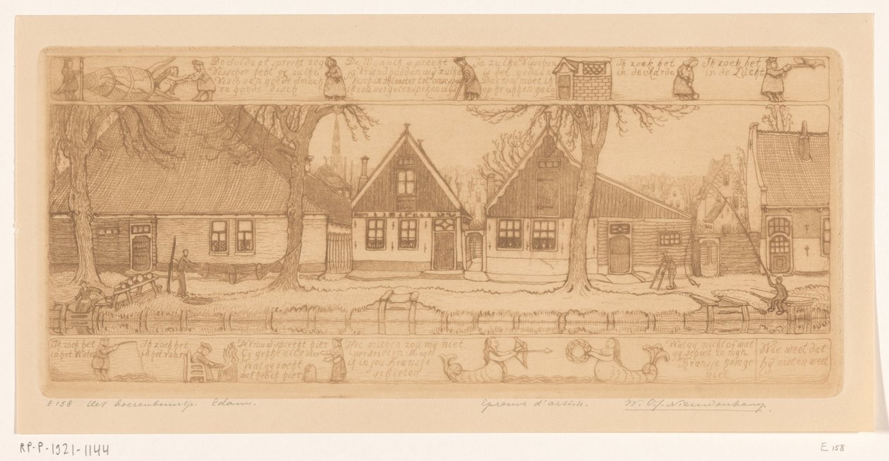 Çiftçi Mahallesi, Edam (nesne üzerindeki orijinal başlık) by Wijnand Otto Jan Nieuwenkamp (signed by artist)