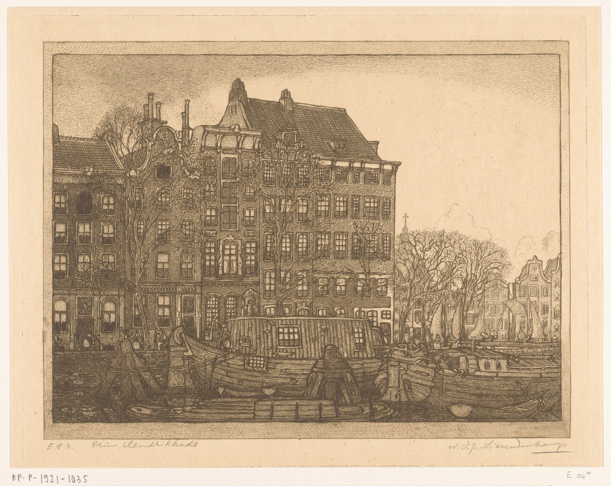 Amsterdam Prins Hendrikkade'deki Prins Hendrikkade'deki evler (orijinal başlık) by Wijnand Otto Jan Nieuwenkamp (signed by artist)