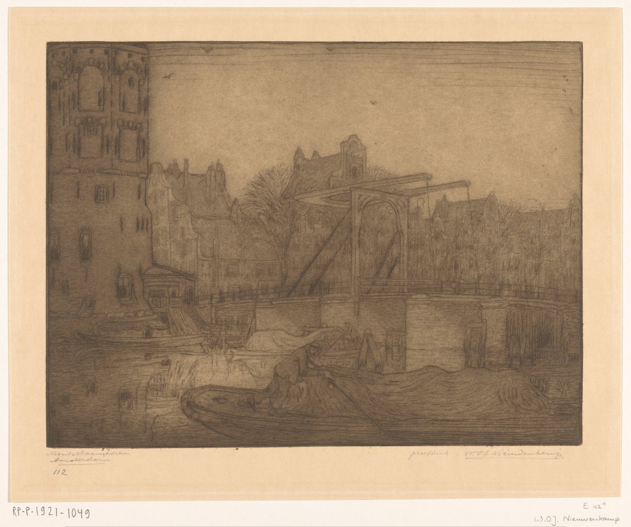 Montelbaanstoren, Amsterdam (orijinal başlık) by Wijnand Otto Jan Nieuwenkamp (signed by artist)