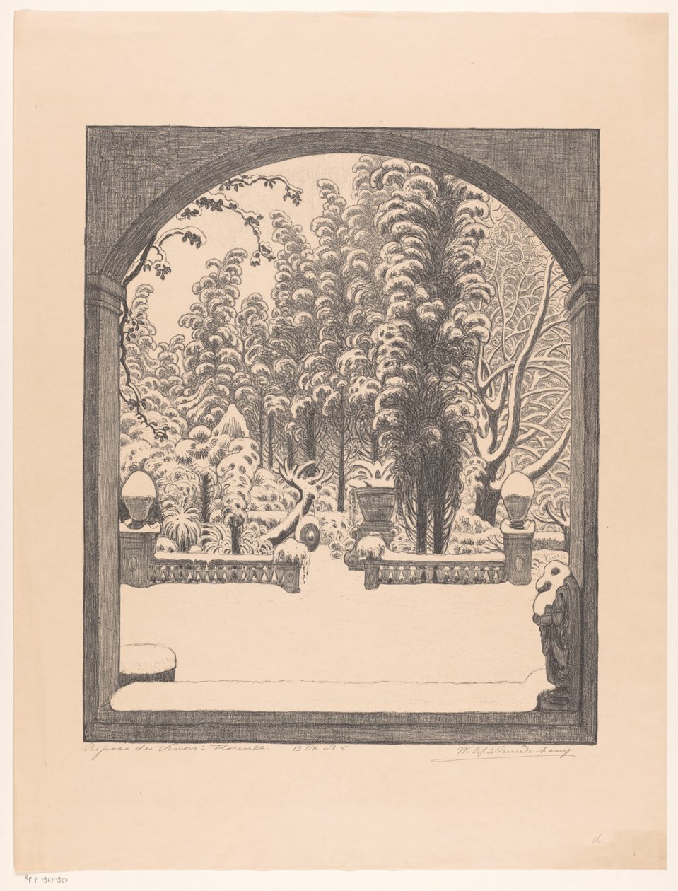 Piskoposların Geri Kalanı: Floransa (nesnedeki orijinal başlık) by Wijnand Otto Jan Nieuwenkamp (signed by artist)