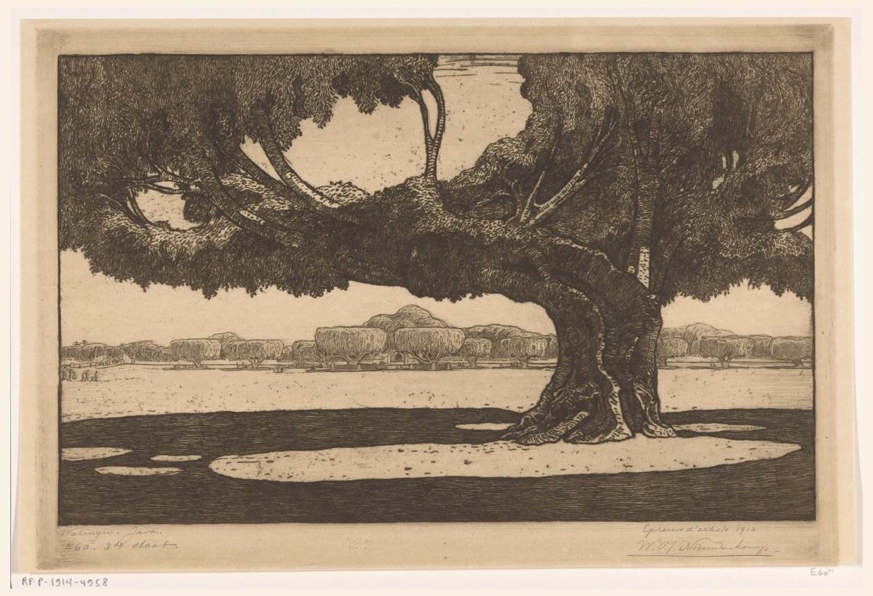 Jogyakarta'daki Sultan Sarayının Bahçesindeki Waringin Ağaçları Büyük Ağaç (orijinal adı) by Wijnand Otto Jan Nieuwenkamp (signed by artist)