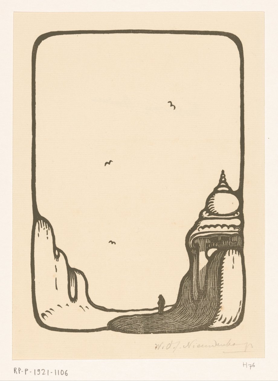 Madurai Tapınağı kapısı Madura'da bir tapınak kapısına giden yol (orijinal başlık) by Wijnand Otto Jan Nieuwenkamp (signed by artist)