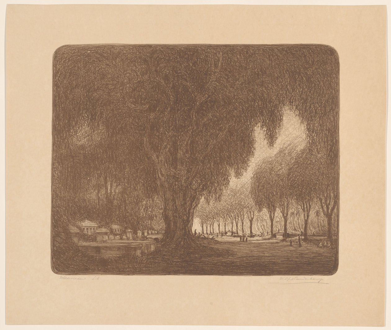 Weltevreden (nesne üzerindeki orijinal başlık) by Wijnand Otto Jan Nieuwenkamp (signed by artist)