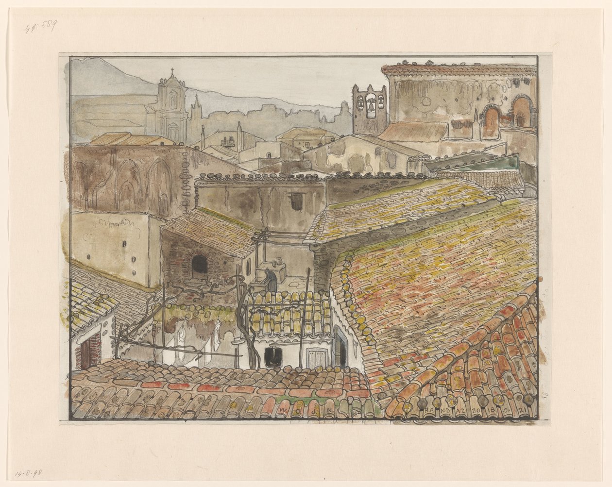 Randazzo, Sicilya manzarası by Wijnand Otto Jan Nieuwenkamp
