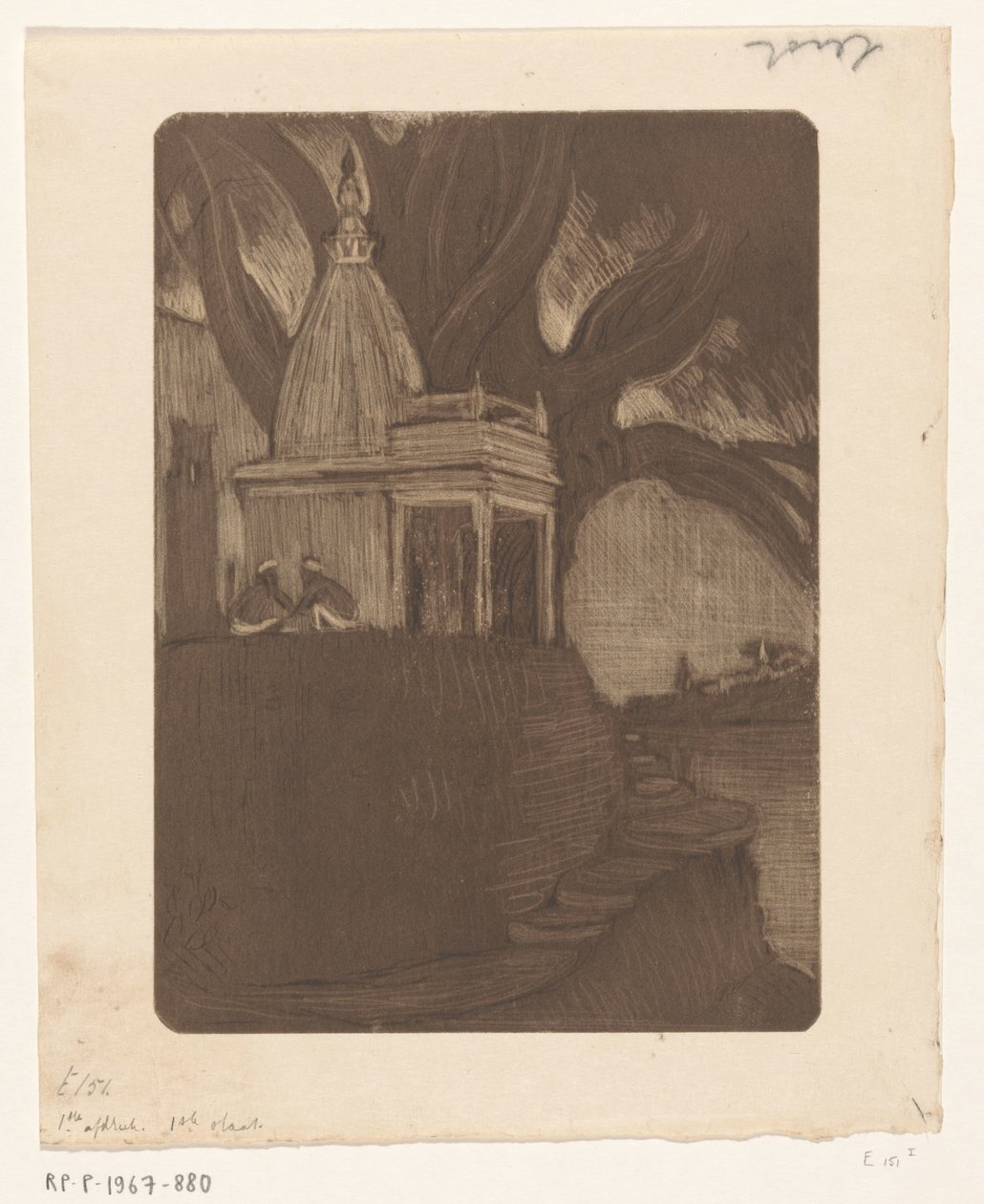 Geceleri Benares Tapınağı Sunset, Benares (orijinal başlık) by Wijnand Otto Jan Nieuwenkamp