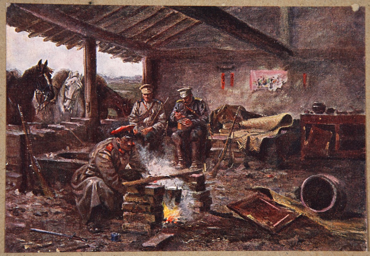 Yıkılmış bir fanaya sığınan 51. Alay
