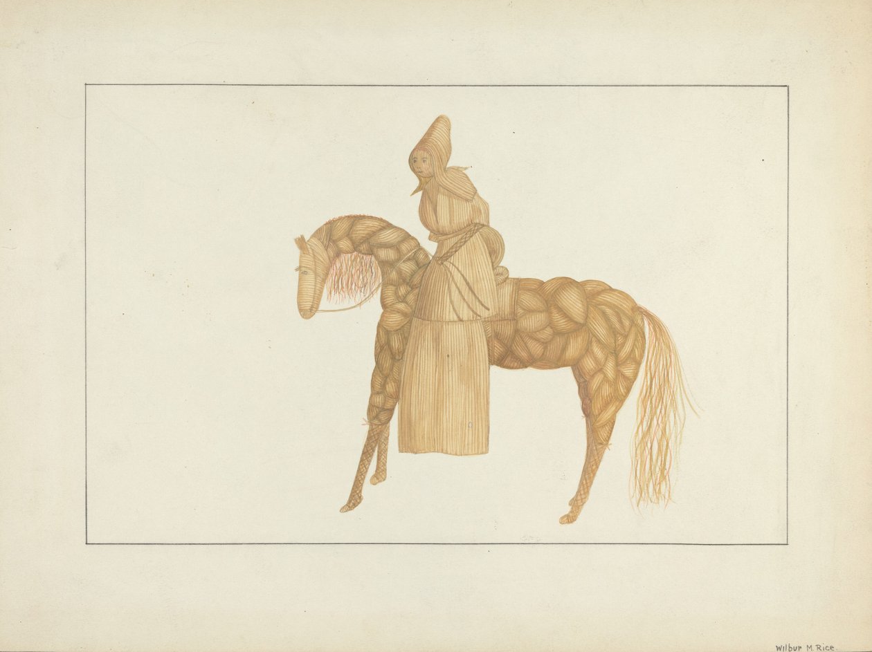 At Üzerinde Mısır Kabuklu Bebek by Wilbur M Rice