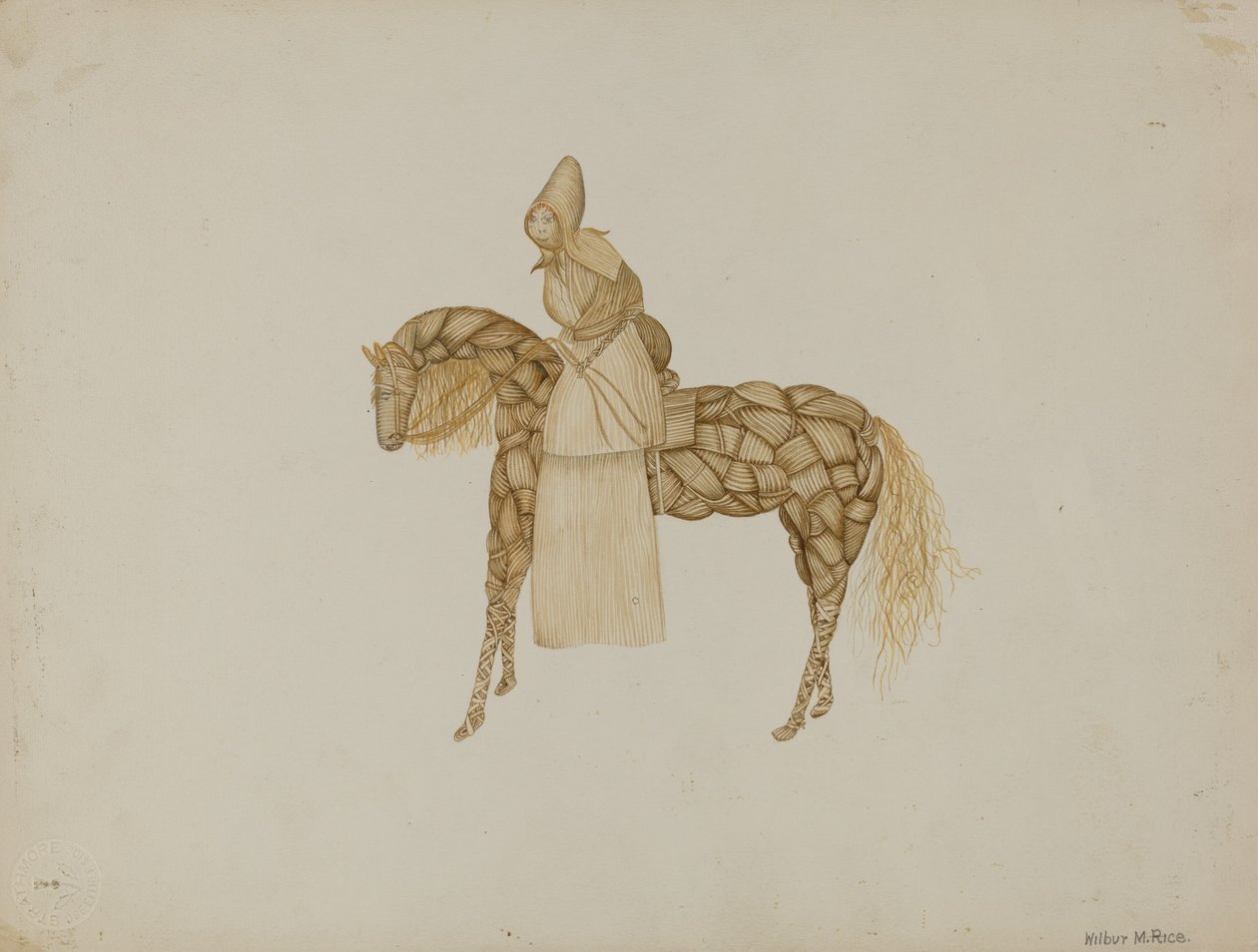 At Üzerinde Mısır Kabuğu Bebek, 19351942. by Wilbur M Rice