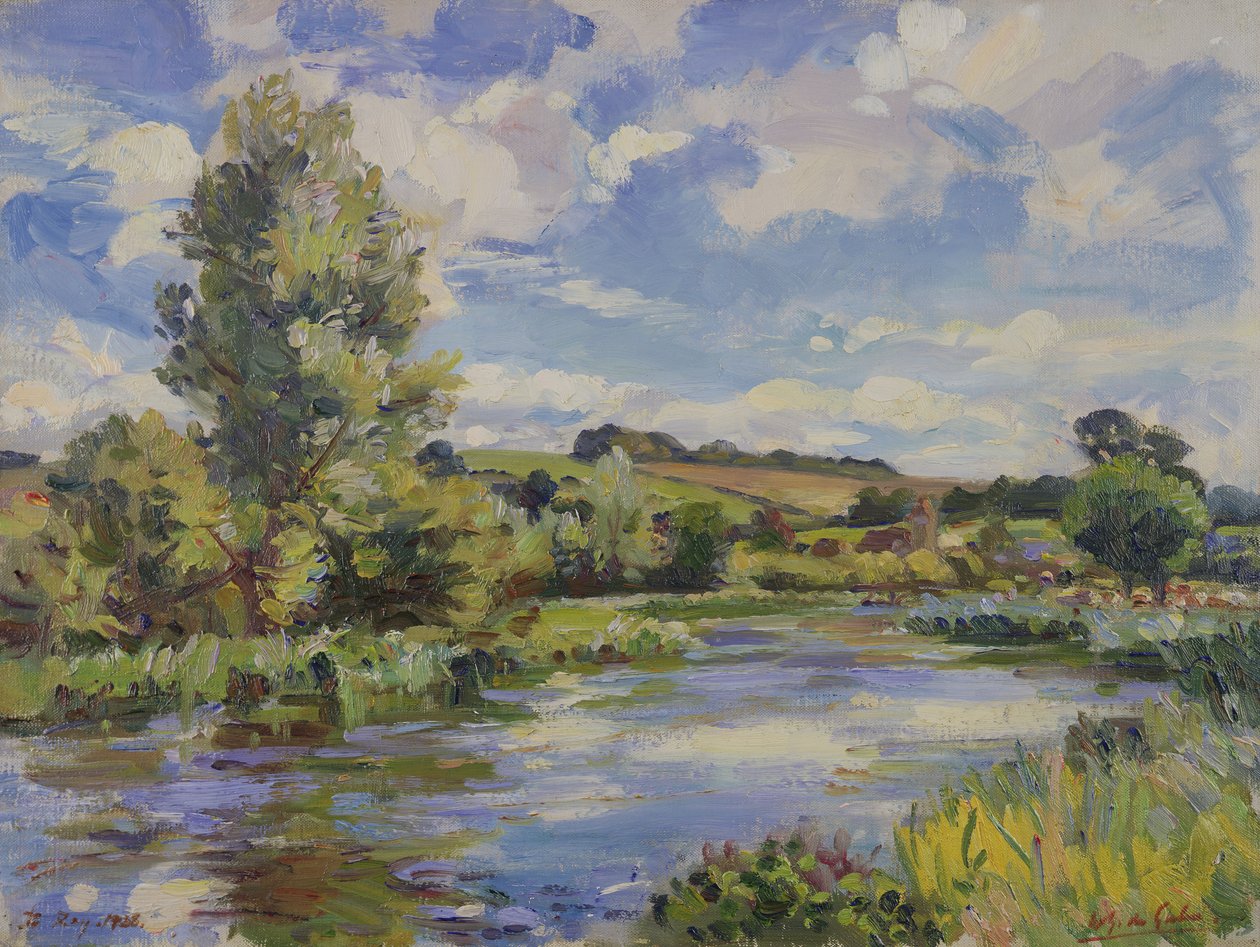 Güneşli Bir Nehir Manzarası by Wilfred Gabriel de Glehn