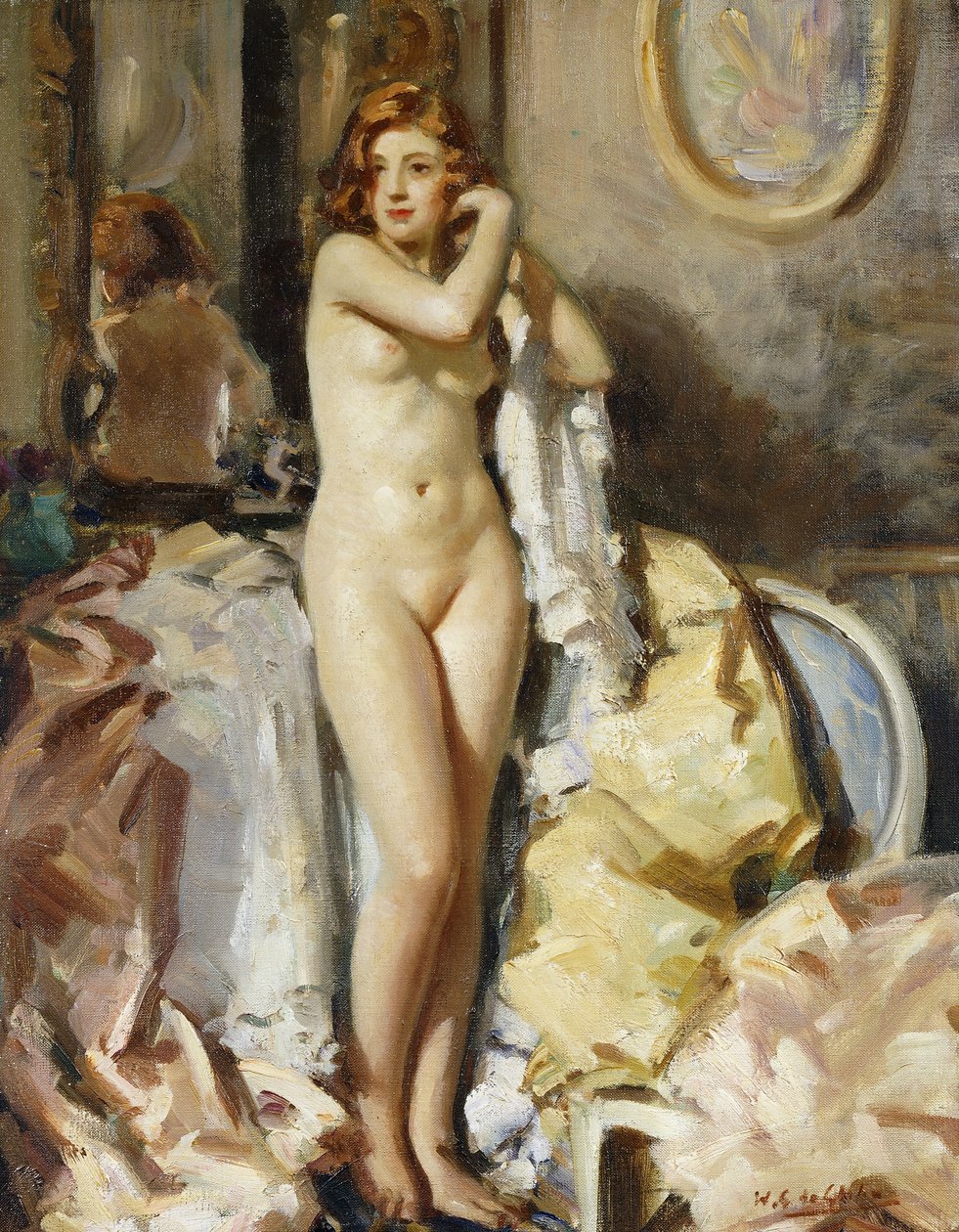 Aynanın önünde duran, Kızıl Kafa by Wilfred Gabriel de Glehn