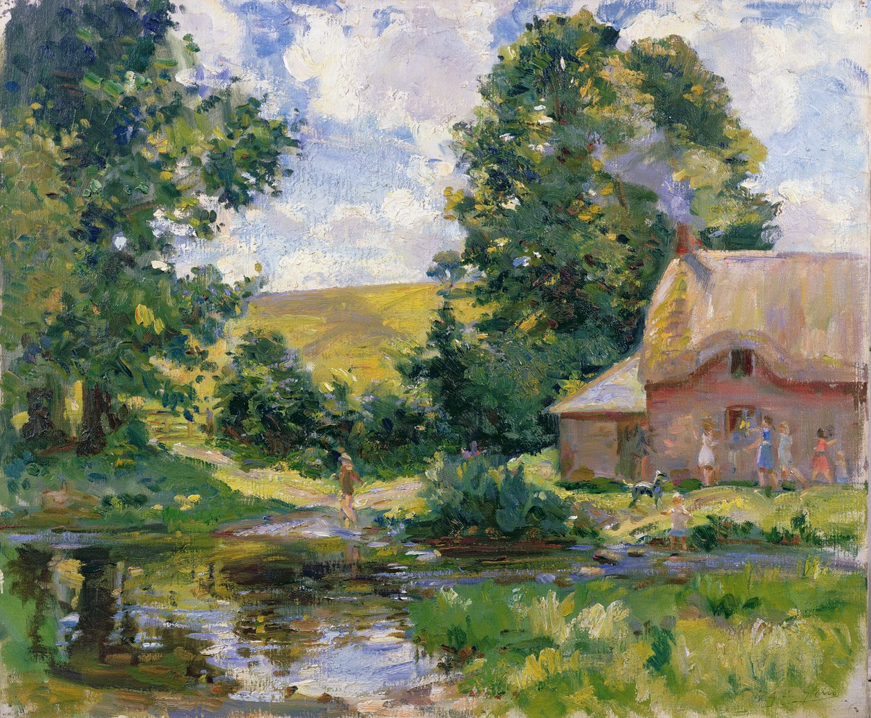 Stratford Tony: Ebble Nehri üzerindeki ford by Wilfred Gabriel de Glehn