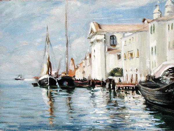 The Waterfront, Giudecca, Venedik (tuval üzerine yağlı boya) by Wilfred Gabriel de Glehn