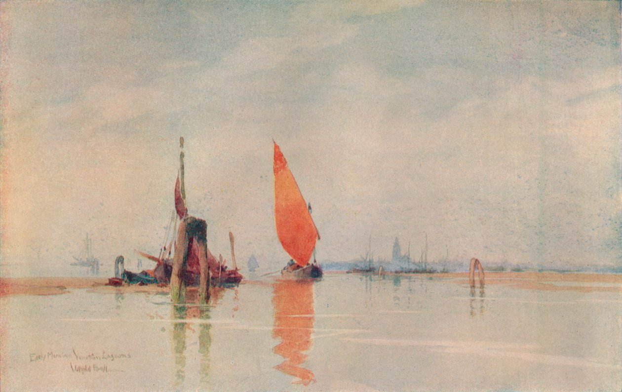 Sabahın erken saatleri. Venedik Lagünleri, c1917 by Wilfrid Williams Ball