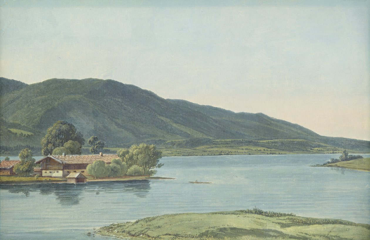 Tegernsee (karton üzerine serilmiş kağıt üzerine yağ) by Wilhelm Alexander Kobell