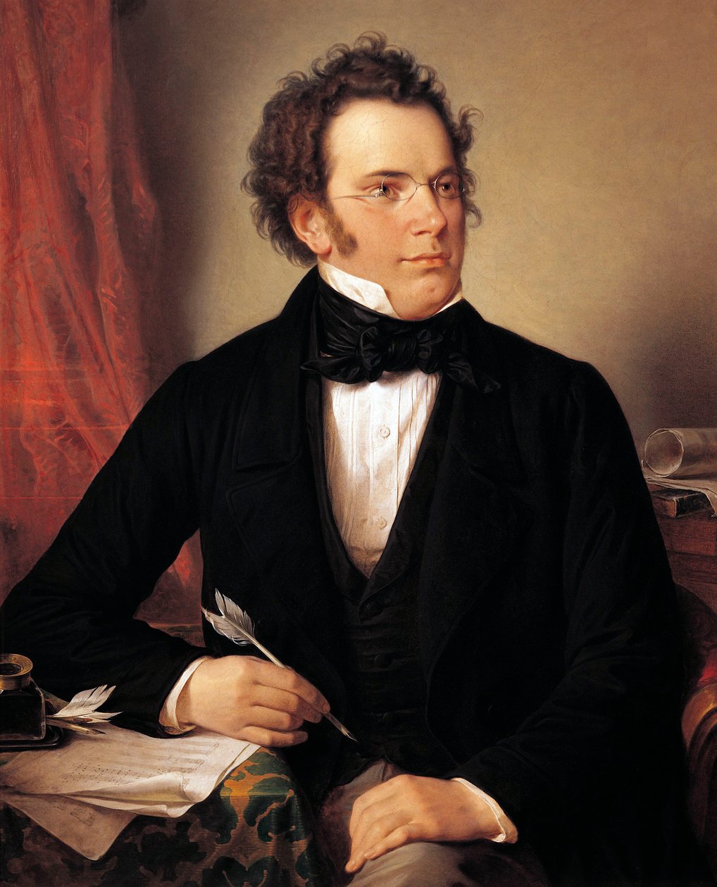 Tuval üzerine Franz Schubert yağı by Wilhelm August Rieder