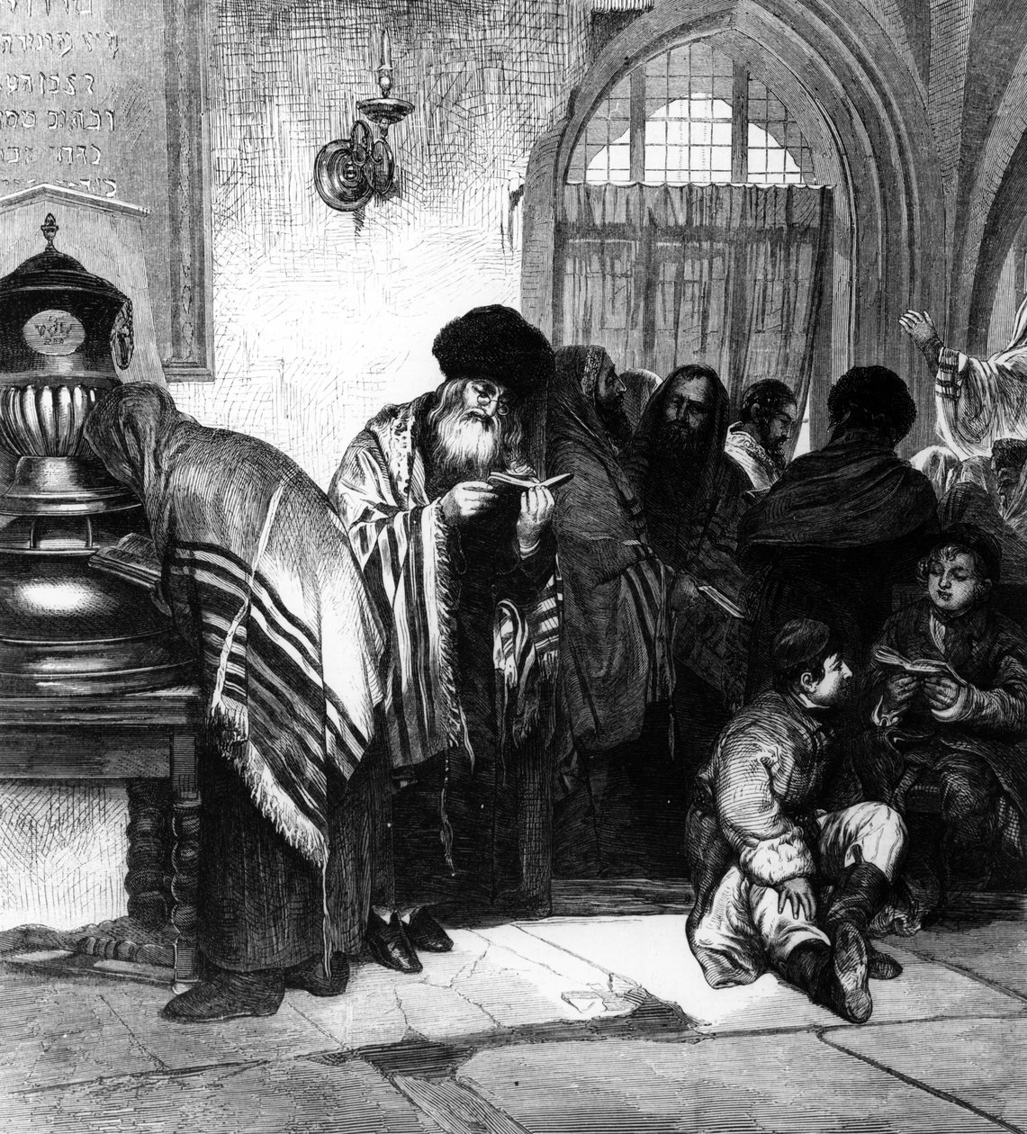Bir Sinagogda Polonyalı Yahudiler by Wilhelm August Stryowski