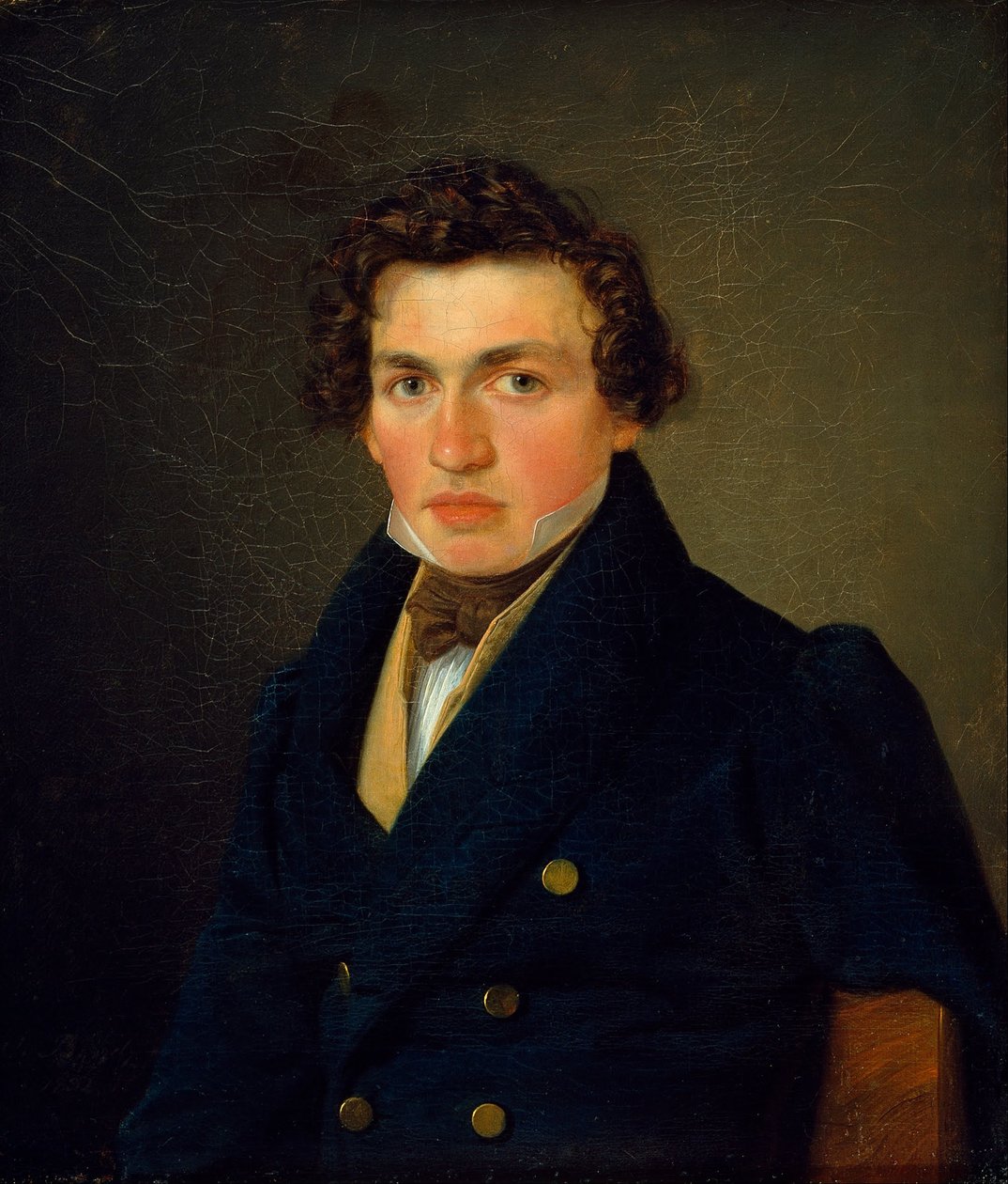Genç bir adamın portresi. by Wilhelm Bendz