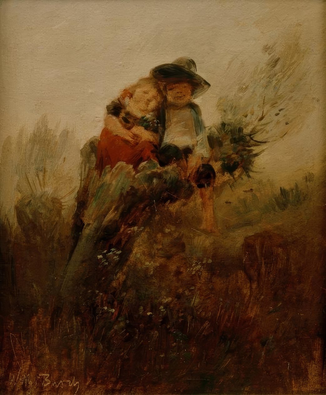 Söğüt kütüğündeki çocuklar (kardeşler) by Wilhelm Busch