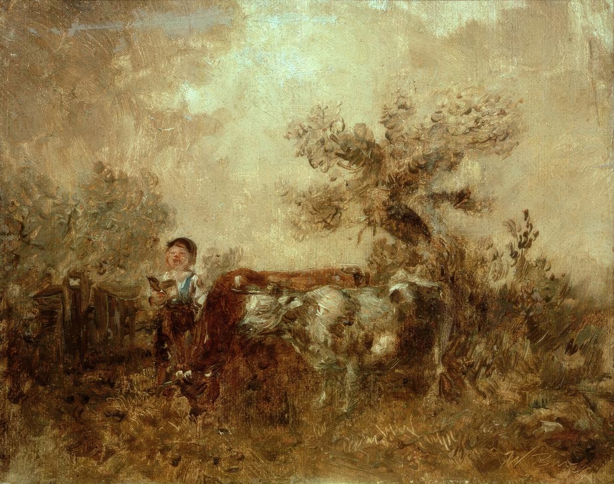 İneklerle şarkı söyleyen çocuk by Wilhelm Busch