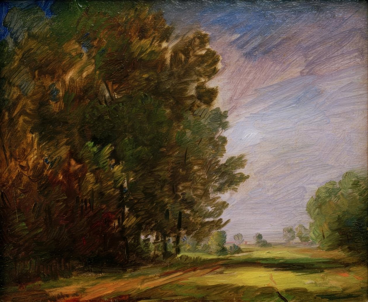 Hafif bir çayır yolu ile ormanın kenarı by Wilhelm Busch
