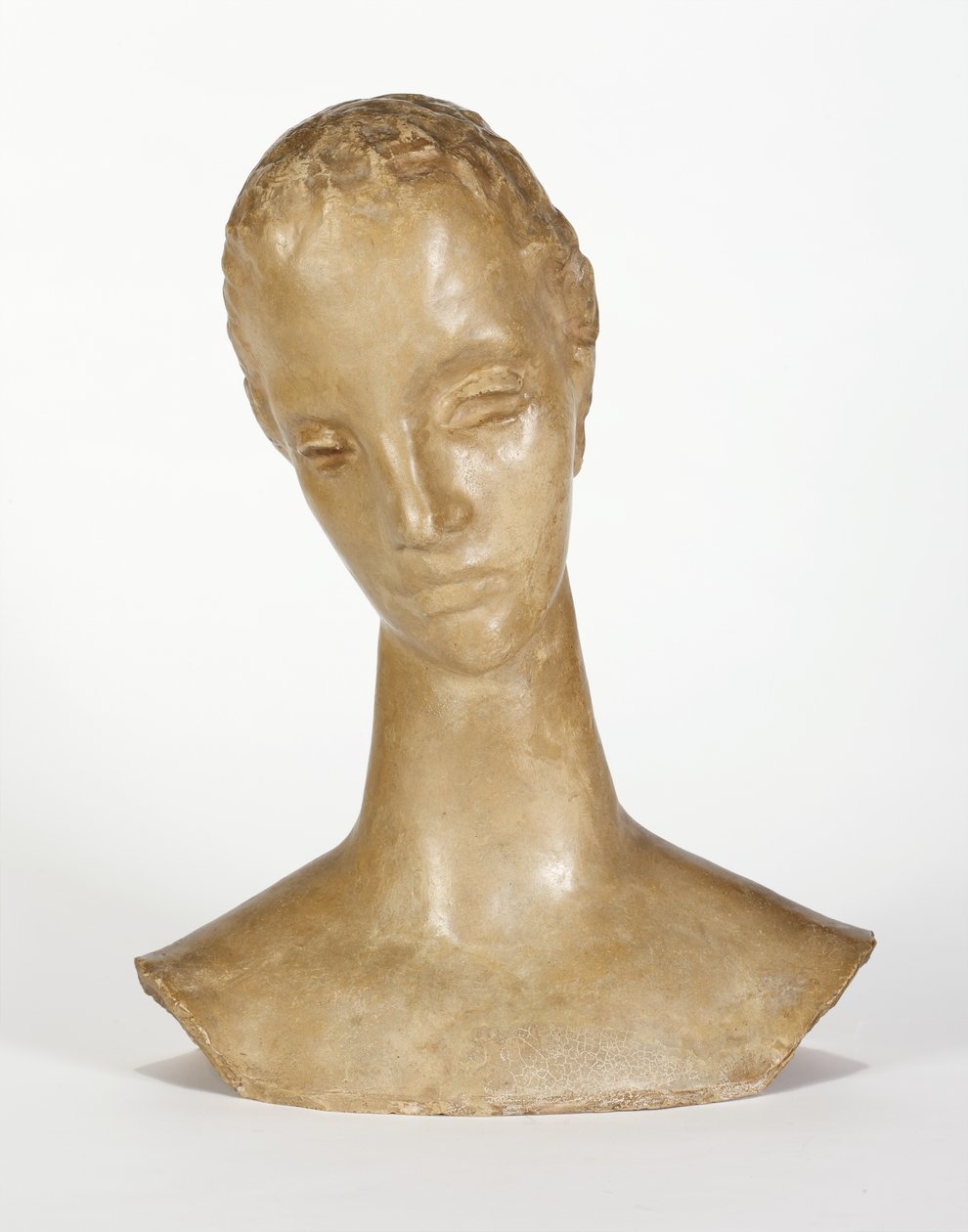 Dalgın Bir Kadının Büstü, 1913-14 (işlenmiş taş) by Wilhelm Lehmbruck