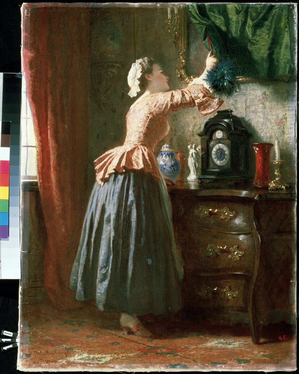 ""La femme de chambre"" (hizmetçi) Peinture de Wilhelm August Amberg (1822-1899) Mikhail Kroshitsky Sanat Müzesi, Sivastopol (Sebastopol) Ukrayna by Wilhelm Amberg
