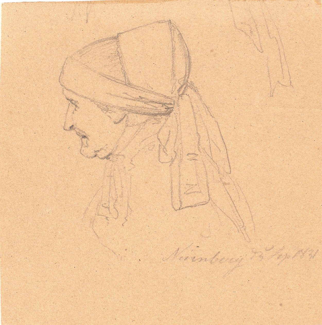 Eski bir eşin başı. Soldaki profil by Wilhelm Bendz