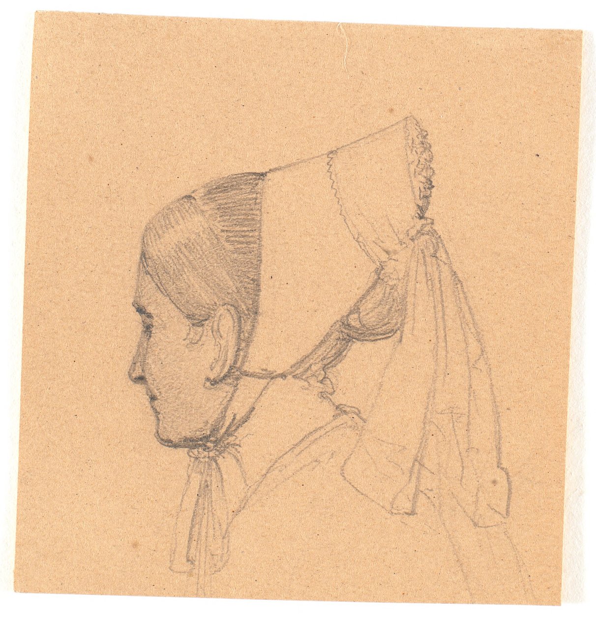 Genç bir kadının başı. Soldaki profil by Wilhelm Bendz