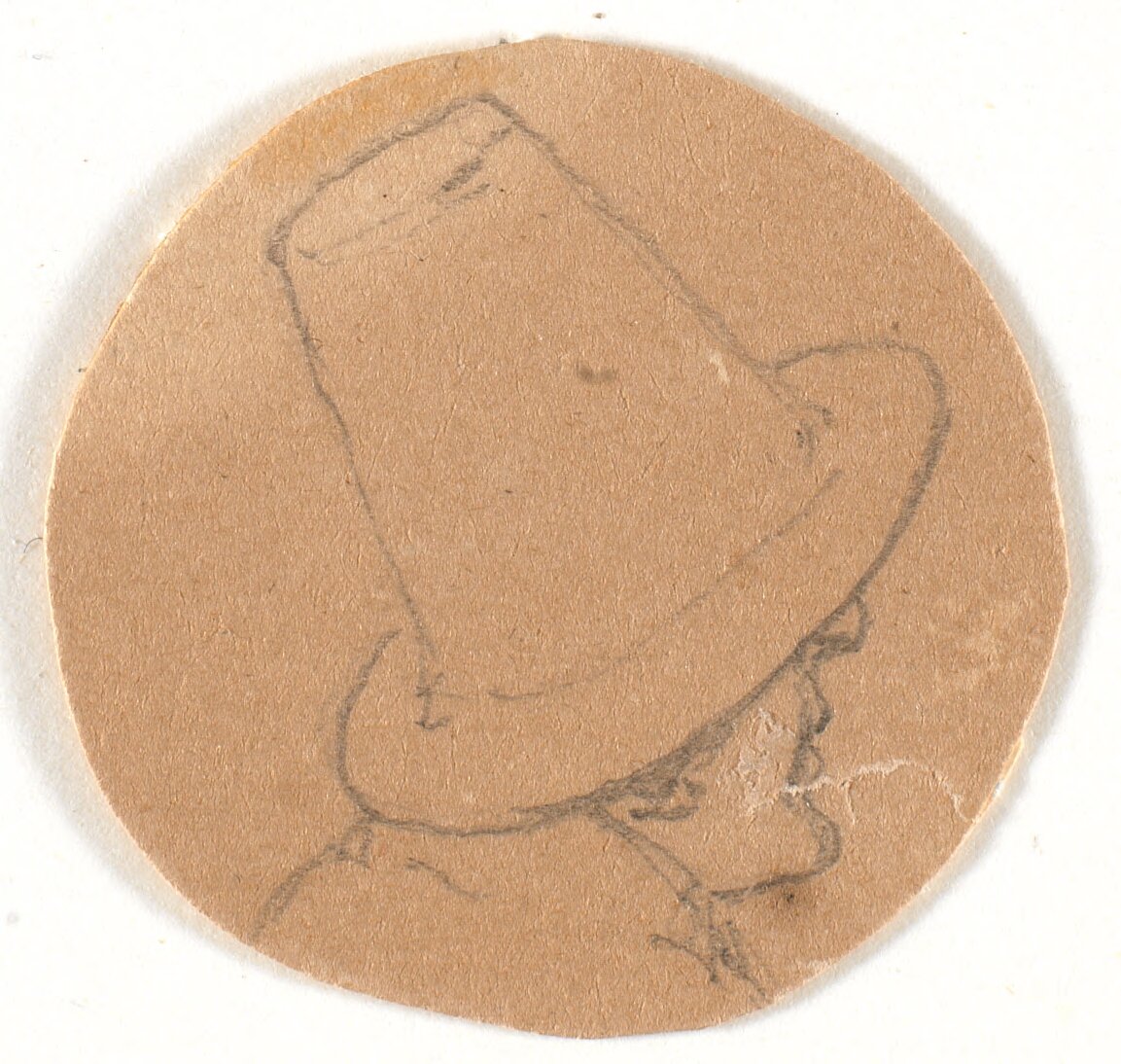 Yüksek şapkalı erkek kafası. Sağdaki profil by Wilhelm Bendz