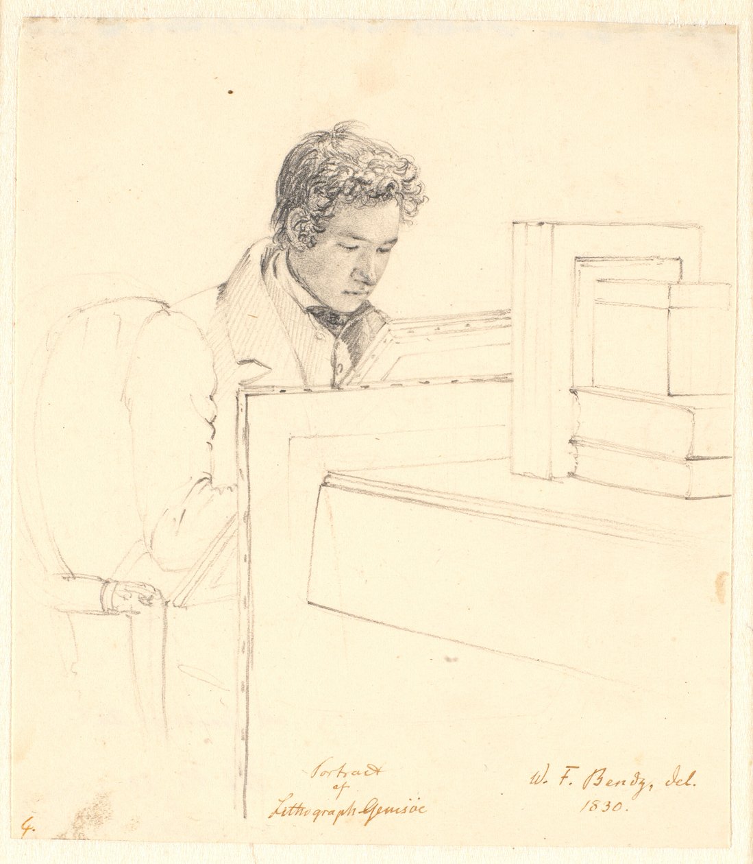 Litograf Peter Gemzøe'nin portresi by Wilhelm Bendz