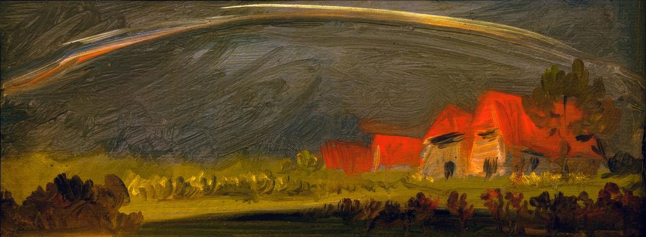 Gökkuşağı ile fırtına manzara by Wilhelm Busch