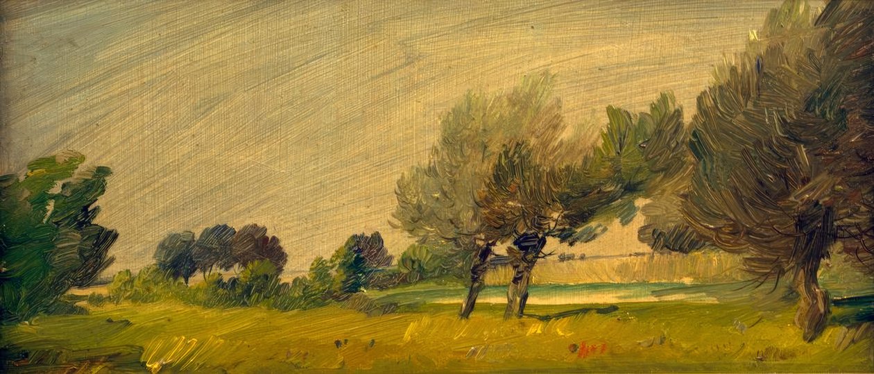Yeşil yaz manzarası - göletin yanında meralar by Wilhelm Busch