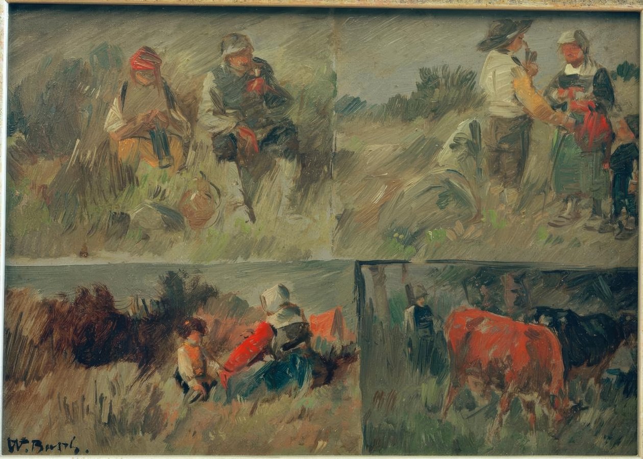 Toplu resim: dört kırsal sahne by Wilhelm Busch