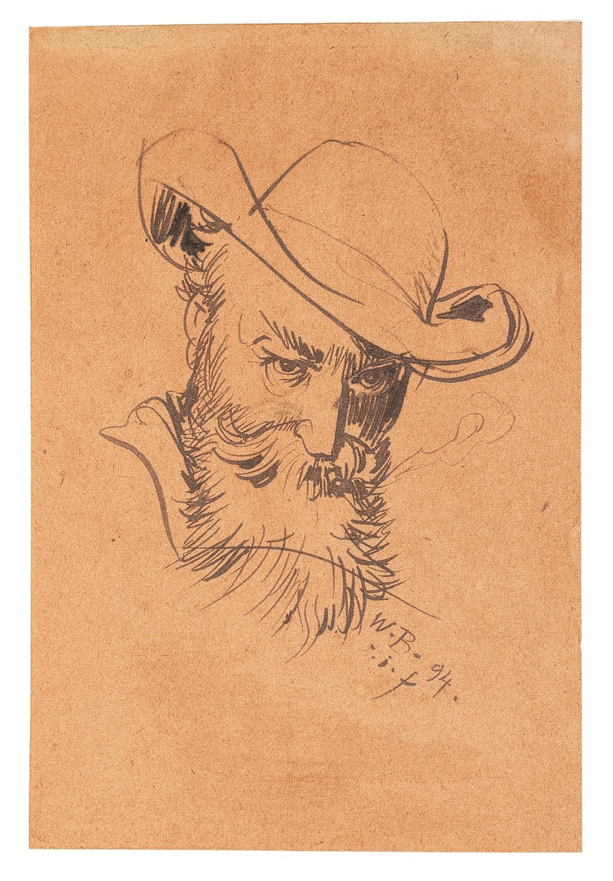 Şapkalı Otoportre, 1894. by Wilhelm Busch